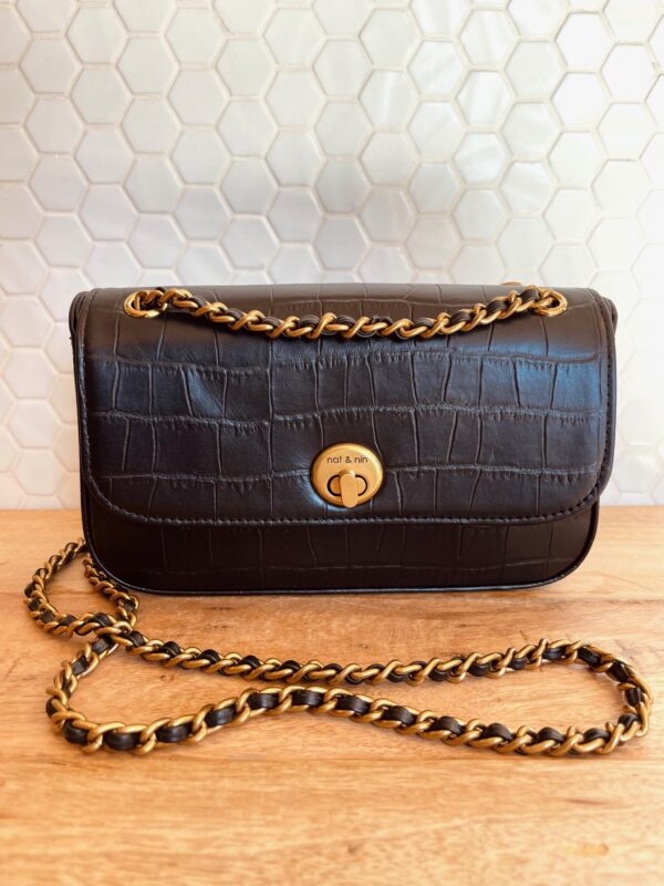 Mini Grace croc noir – Image 2