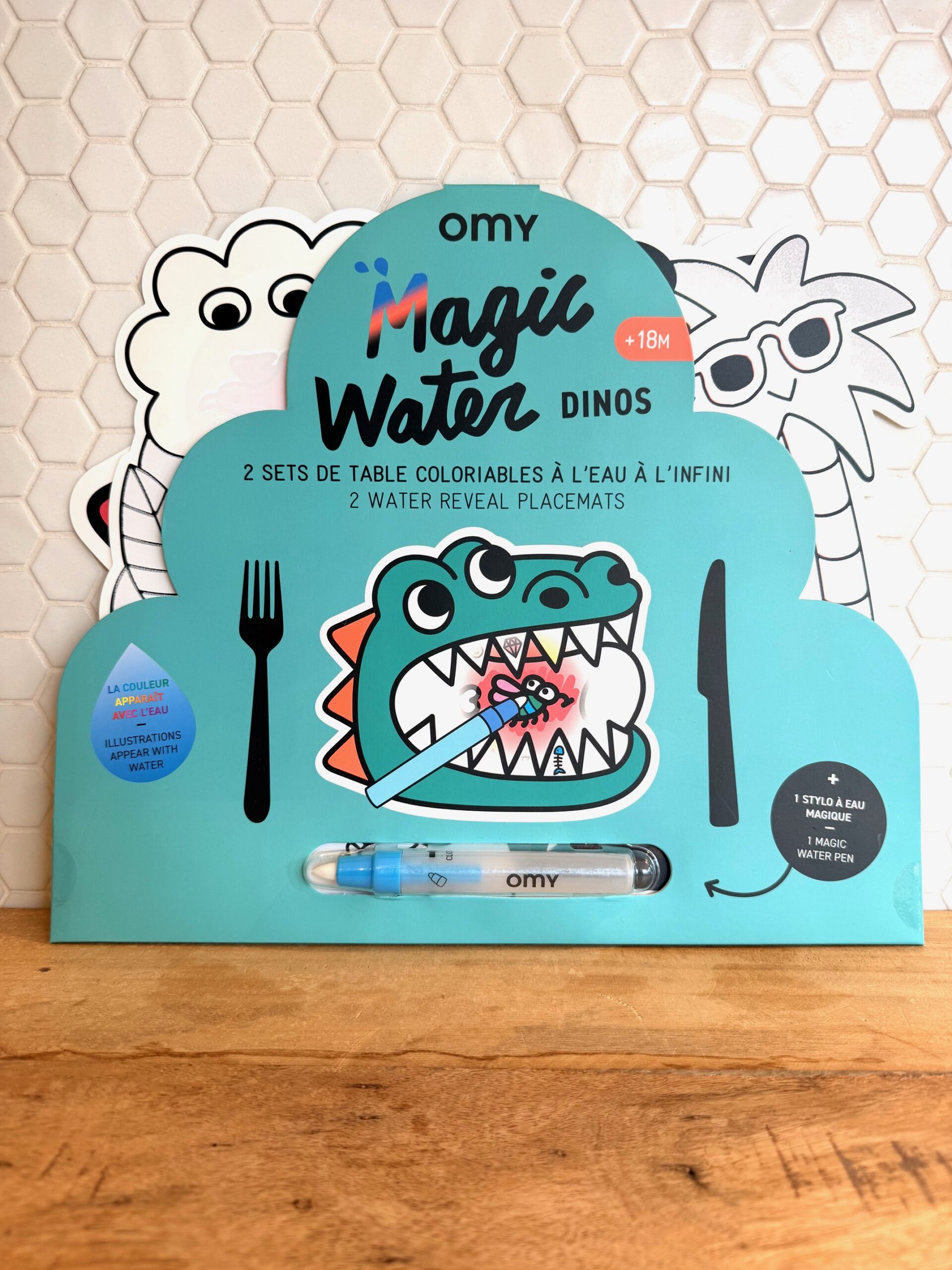 SET DE TABLE A COLORIER A L'EAU DINO